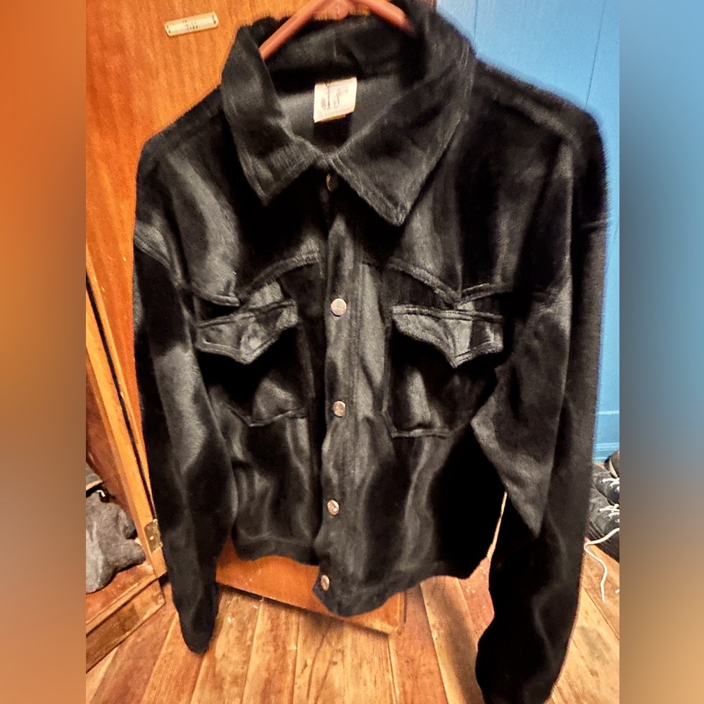 “Pony fur” black jacket